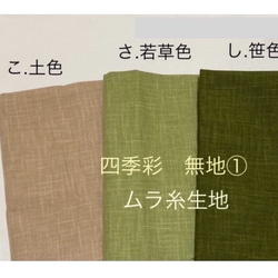 【再販‼️】四季彩2021.冬❄️若草色(無地①-さ)手紡ぎ風ムラ糸生地　新色マスク 5枚目の画像