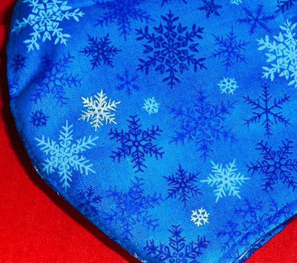 雪の結晶〜ブルー系❄️(柄物⑥-15)綿100％  サイズ・裏地選択可 2枚目の画像