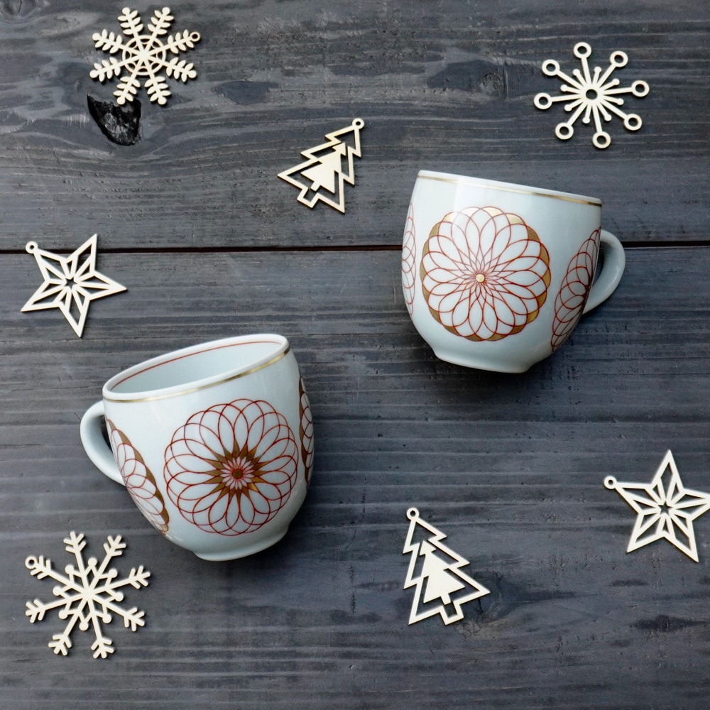 花紋マグカップ