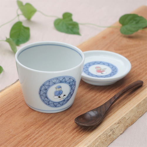 唐子そば猪口＆薬味皿セット【青】 ティーカップ ittou 通販 9404385