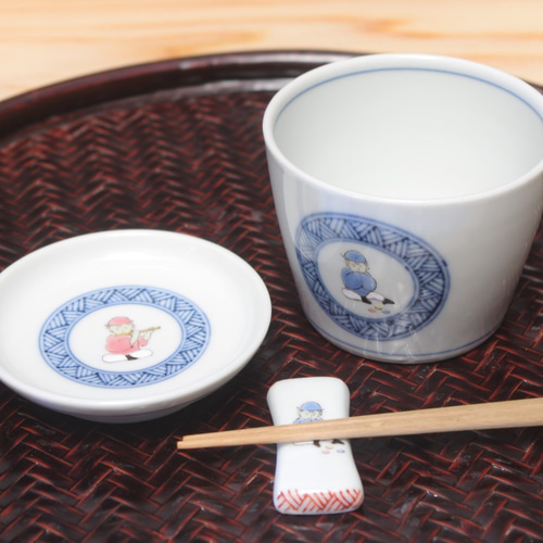 唐子そば猪口＆薬味皿セット【青】 ティーカップ ittou 通販 9404385
