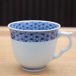 【再販】染付麻の葉ティーカップ（青）容量約270ml 8枚目の画像