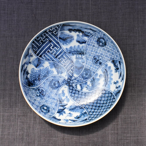 染付祥瑞捻り紋6寸皿 約17.5cm 高さ深め 中皿 ittou 通販 9734341