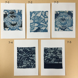 藍染め布貼り付けポストカード＊選べる3枚セット36種 1枚目の画像