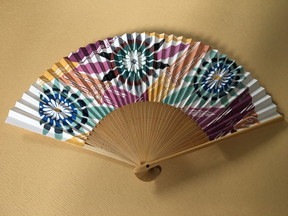 和紙製 型染め 扇子＊お食事どきの感染対策にマスクを外した口元を隠す 4,599円