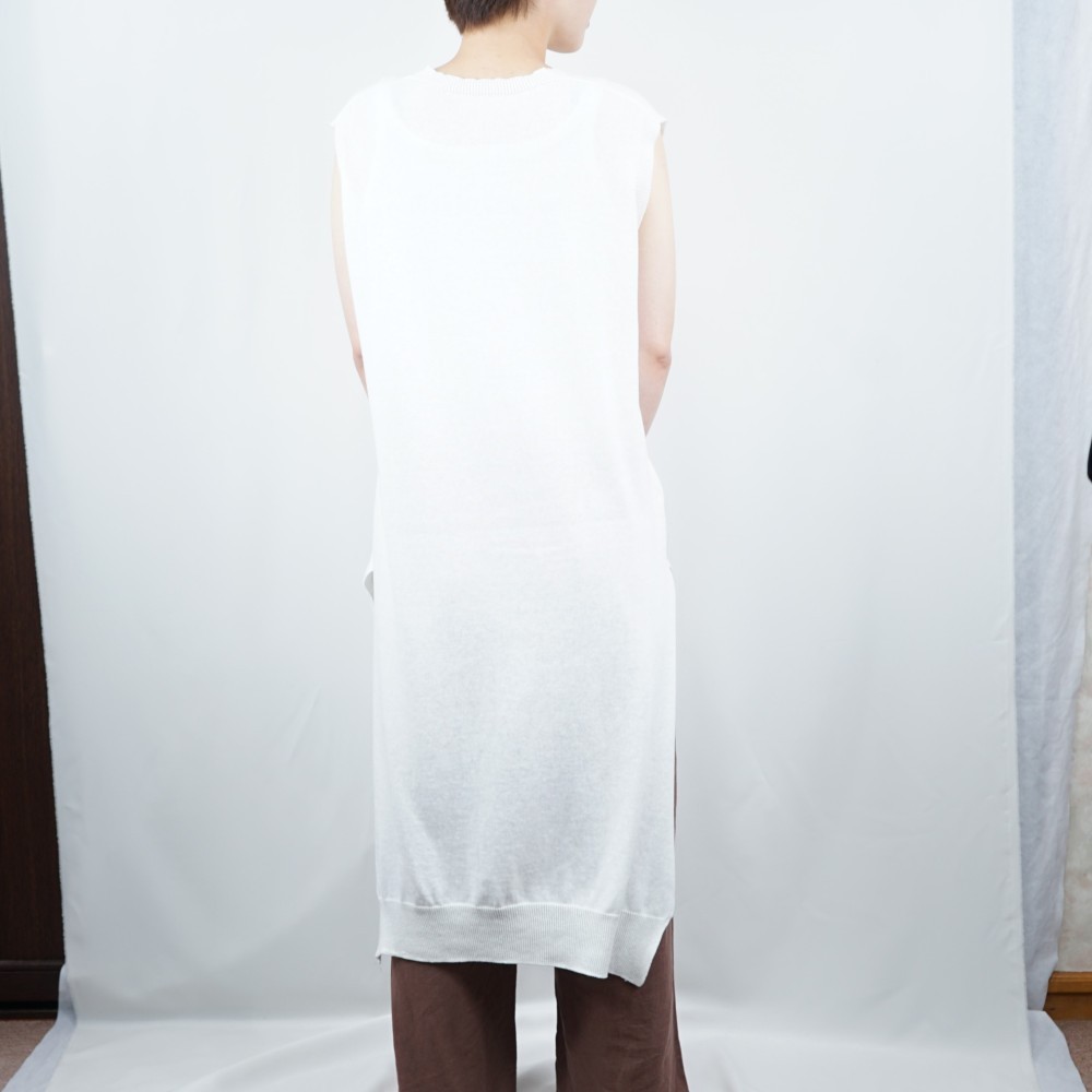 【i.e.わ】【日本製】新作 コットン/リネン ハイゲージノースリーブワンピース 洗いソフト加工 オールシーズン