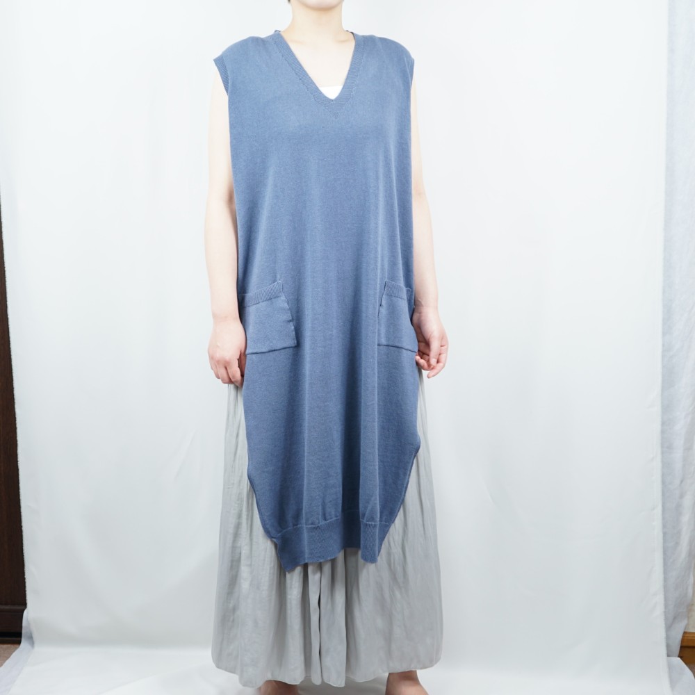 【i.e.わ】【日本製】新作 コットン/リネン ハイゲージワンピース 洗いソフト加工 オールシーズン リネン ラミー