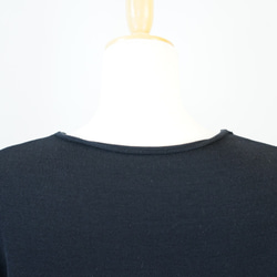 【i.e.わ】【日本製】ハイゲージ天竺編み袖のみ透けるVネック7分袖プルオーバー 10枚目の画像