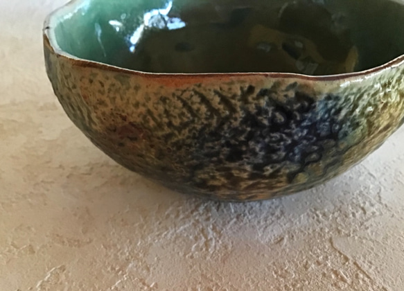 石目金彩の鉢 ちようど お茶碗サイズ 抹茶碗がわりにも。。 3枚目の画像