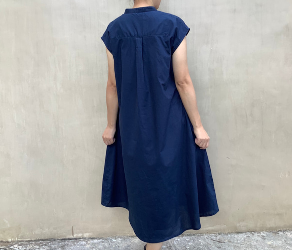 【SOLD】コットンワンピース／baju-c-navy/紺 4枚目の画像