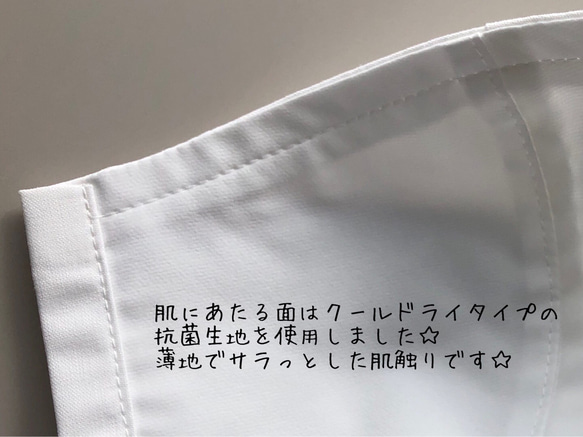 【送料無料】選べます♩ 夏仕様 ふんわり立体マスク ノーズワイヤー入れ口付き 6枚目の画像