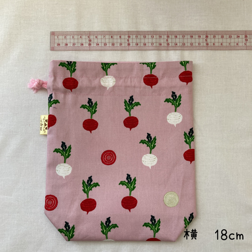 06お給食袋 コップ袋 巾着袋ミニイチゴ