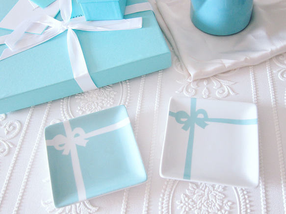 TIFFANY&Co. ティファニー ブルー ボウ デザートプレート 2枚