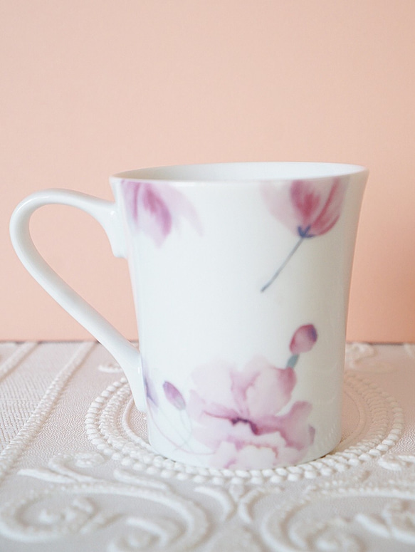 アネモネの花舞うキュートなマグカップ♡ポーセラーツ♡ 3枚目の画像