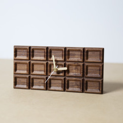 【木製】『もしもクロック』 ブラックチョコレートorホワイトチョコレート あなたはどっち派？ 1枚目の画像