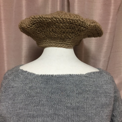 手編み　ニットベレー帽　（クヌギ） 2枚目の画像