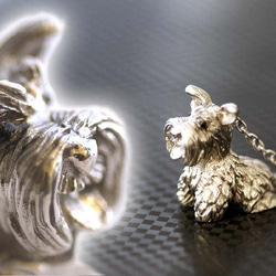 Sitting Schnauzer Charm Pendant 3 [免運費] Tongue Pero Silver Schna 第2張的照片