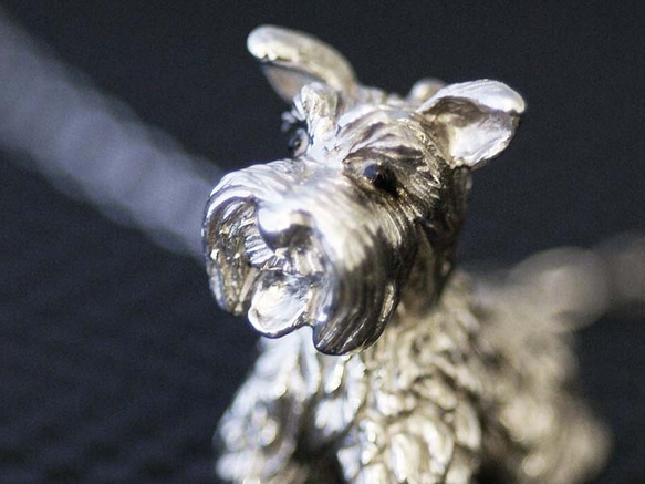 Sitting Schnauzer Charm Pendant 3 [免運費] Tongue Pero Silver Schna 第3張的照片