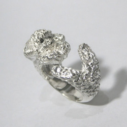 Poodle cling ring [free shipping] 毛茸茸的貴賓犬戒指，可以緊貼手指 第8張的照片