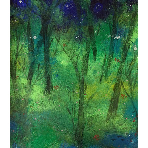 絵のある暮らし 風景 夜の森 vol.1 絵画 kazkiwi 通販 9383812