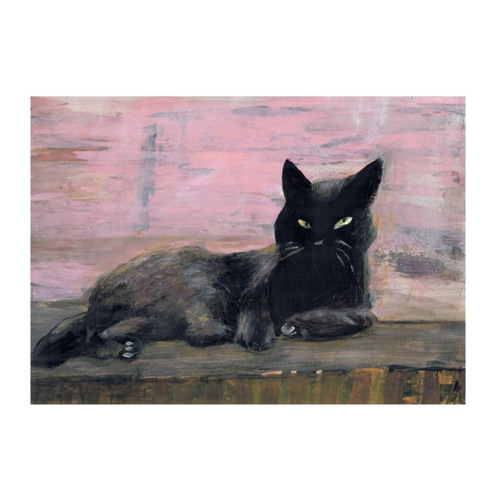 Karin Hosono | 「arakawa-みちみちる-」 S30 油彩 #猫 #猫の絵