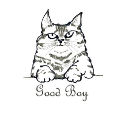 猫のイラストポスター　Good Boy. 2枚目の画像