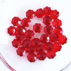 ヴィンテージ 赤いお花のパーツ（10個） 6枚目の画像