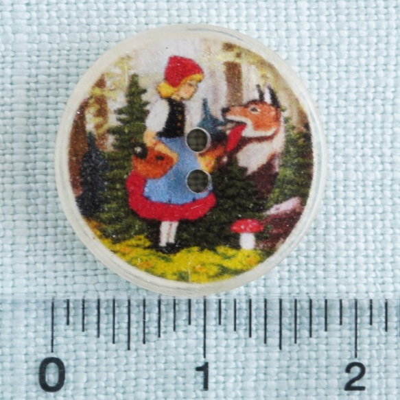 (1個) 18mm ドイツ製　赤ずきんちゃんのボタン　＊　入園　 3枚目の画像