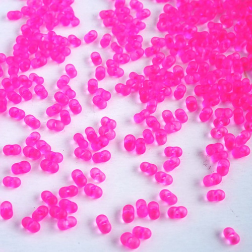 10g】 ネオンピンク ファルファーレビーズ チェコガラス ビーズ