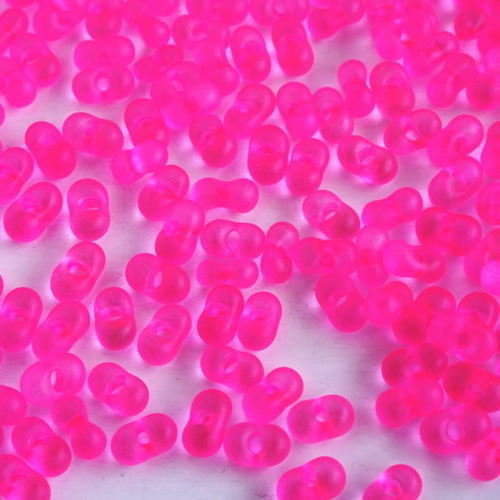 10g】 ネオンピンク ファルファーレビーズ チェコガラス ビーズ