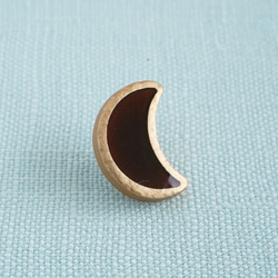 (2個) 15mm　月のボタン　ブラック×ゴールド　フランス製 1枚目の画像