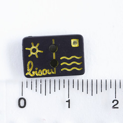 (3個) 13mm ポストカードのボタン　フランス製 ＊ 黒 四角 6枚目の画像