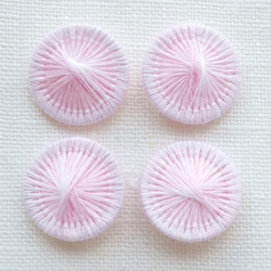 チェコの糸ボタン16mm(4個)　ピンクと白 1枚目の画像