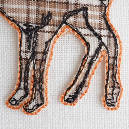 チェック柄のバンビのアップリケ UK直輸入 ワッペン・アップリケ