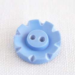 (2個) 18mm ヴィンテージボタン ブルー  イギリス製 プラスチック 1枚目の画像