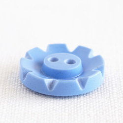 (2個) 18mm ヴィンテージボタン ブルー  イギリス製 プラスチック 2枚目の画像