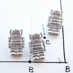 ロボットのボタン(3個)　フランス製 　入園グッズにも☆ 2枚目の画像