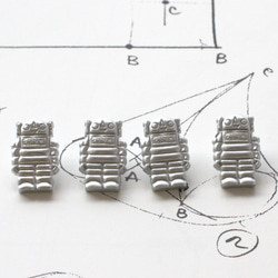 ロボットのボタン(3個)　フランス製 　入園グッズにも☆ 6枚目の画像