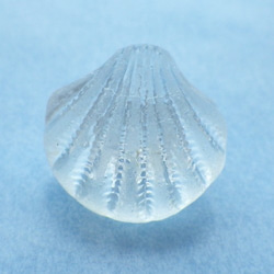 貝殻型のアンティークガラスボタン　オーストリア製 1枚目の画像
