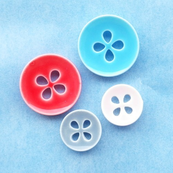 四つ葉のボタン18mm(2個)ブルー　フランス製　■ 6枚目の画像