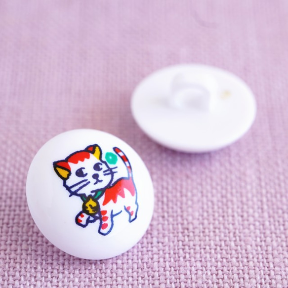 (3個) 15mm レトロボタン トラ猫 昭和レトロ ＊ ねこ ネコ 2枚目の画像