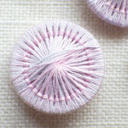 チェコの糸ボタン16mm　ピンクとグレー（4個) 3枚目の画像