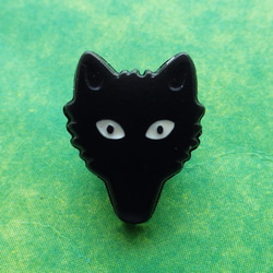 オオカミのボタン（黒）2個　フランス直輸入 2枚目の画像