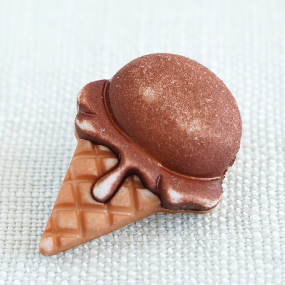 (2個) 21mm アイスクリームのボタン チョコレート USA ＊ 入園グッズ 2枚目の画像