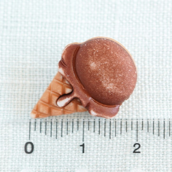 (2個) 21mm アイスクリームのボタン チョコレート USA ＊ 入園グッズ 4枚目の画像