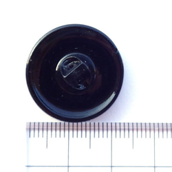 黒ガラスボタン(2個)22mm　チェコ製ビンテージガラスボタン 4枚目の画像