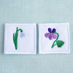 (2枚) 3cm ハンガリー製ワッペン【すみれ】タグ、入園グッズに♪　*スミレ 3枚目の画像