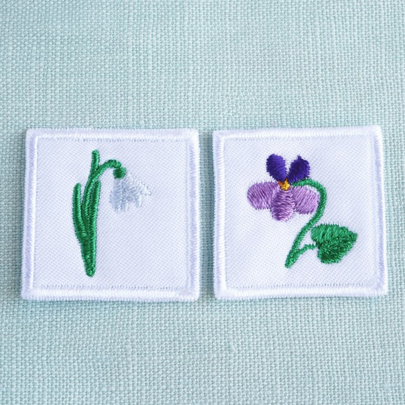 (2枚) 3cm ハンガリー製ワッペン【すみれ】タグ、入園グッズに♪　*スミレ 3枚目の画像