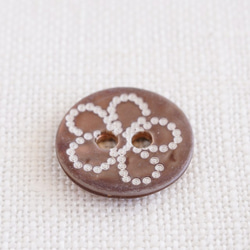 (3個) 14mm 貝ボタン 花模様 フランス製 ＊ 天然素材 シェルボタン ブラウン 3枚目の画像