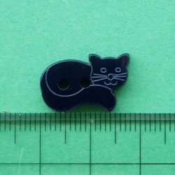 (2個) 18mm ねこのボタン ブルー フランス製 ＊ ネコ、水色、 3枚目の画像